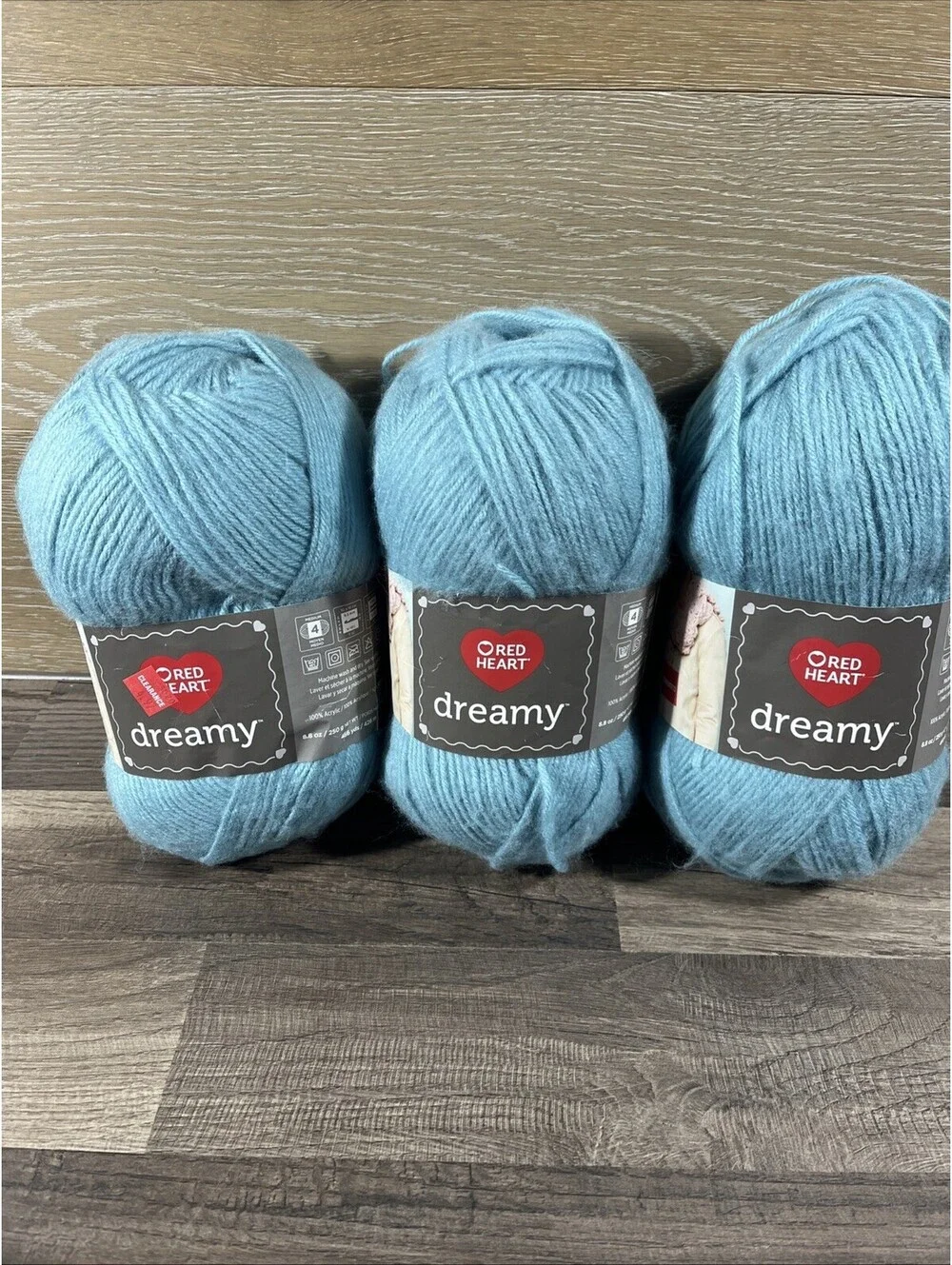 Red Heart Dreamy Yarn Lot Of 4 Brushed 8.8 Oz 466 Yds Each